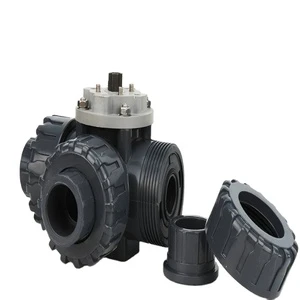 GTVF Electric Three-Way Electric Ball Valve DN20 PVC/UPVC PN10 Flow Control Water Valve OEM