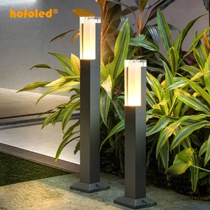 Modern Aluminum Square 10W Courtyard Landscape Bollard Lights Outdoor IP65 Waterproof Low Voltage LED Lawn Light For Garden