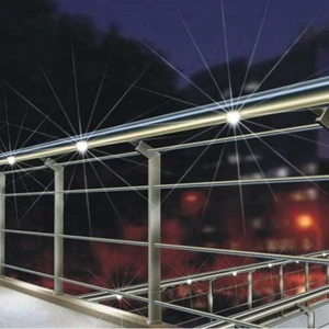 Recessed Stainless Steel Staircase Bridge Handrail LED Lighting Built-in System for Balcony & Villa