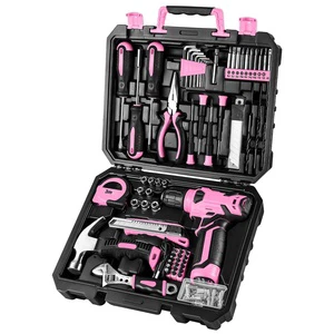 12V Lithium-Ion Cordless Drill Set with Electric Hammer and Case 126-Piece Home Tool Kit for Women