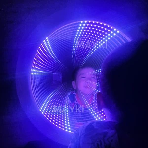 Colour Changing 50/60cm Round Tunnel Infinity Mirror Light LED Sensory Toys Calming Infinity Tunnel For Austim Children