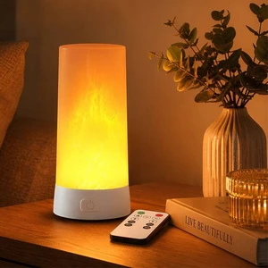 USB Rechargeable LED Flame Table Lamp Gravity Sensor Atmosphere Light Magnetic Hanging Decorative Desk Lamp with Remote Control