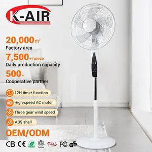 New Product Household 16 Inch 5 Blades Standing Fan With LED Display Indoor ABS 50W Air Cooling Pedestal Fan
