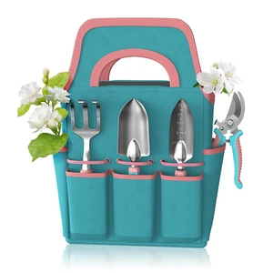 Garden Tools Set 8 Pack Heavy Duty DIY Aluminum Alloy Non-Slip Rubber Grip Rust Resistant Multifunction Handheld Garden Tools