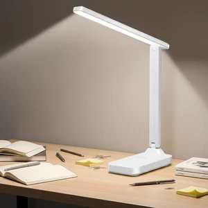 USB Modern LED Desk Lamp with 3-Color Modes E26 Base Table Lamp for Home Office & Reading Room Small Night Light for Home Use
