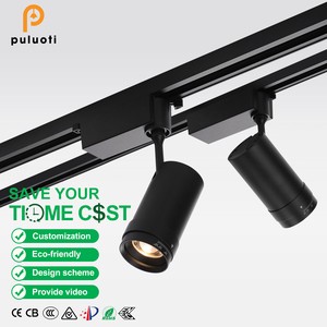 PULUOTI Highlight Black 35W Magnetic Track Spotlight Ceiling Adjustable 10-55° Beam Angle LED Spot Lights Aluminum Indoor Use