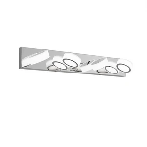 Modern Chrome LED Vanity Mirror Light 4-Light Wall Mount Bathroom Lighting Warm White 3500K IP44 Dimmable