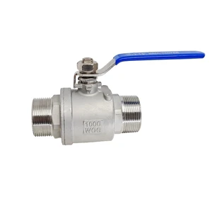 304 Stainless Steel 2-Piece Ball Valve Female Thread DN15 Water Pipe Shut-off Valve