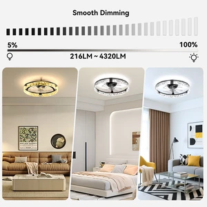 Factory Directly 20 Inch Modern LED Ceiling Fan Light with Remote Control 5-Year Warranty for Bedroom & Living Room