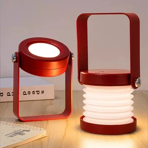 Rechargeable Battery Operated Reading Light Table Lamp Dimmable Multifunctional Night Light Portable Folding LED Lantern Lamp