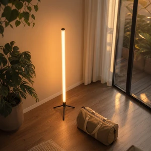 Modern LED Floor Lamp RGBIC RGB Smart Music Sync Tripod Base Corner Light APP Control Living Room Gaming Decor