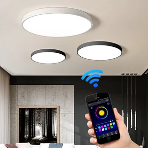 OKELI Remote Control ultra Thin 24W 28W 38W 48W Dimmable Flush Mount Led Ceiling Panel Light