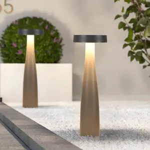 Modern IP65 Waterproof LED Lawn Lamp Mushroom Shaped Aluminum Warm White Garden Lights Sensor Remote Control for Hotels Gardens
