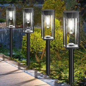 Hot Sale Waterproof IP65 Bright Solar Powered Outdoor Garden Pathway Lights Modern Landscape Lighting for Backyard Driveway