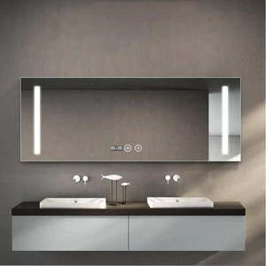 Modern Luxury IP 44 Waterproof Anti-fog Decorative Wall Mirror Home Smart Hotel Bathroom Mirror With Led Lights