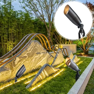 7W MR16 Spotlight LED Garden Brass Lawn Spot Light 12V 3000K Outdoor Waterproof IP65 Landscape Lighting Pathway Yard Spike Lamp
