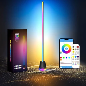 RGB+IC LED Modern Floor Corner Lamp APP Remote Control IP65 Ambient Light Music Rhythm