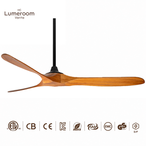 USA In Stock 60 Inch Wood Ceiling Fan No Light With Remote Control, Modern DC Motor Fan For Patio Bedroom Living Room