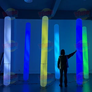 PVC Airtight Inflatable Advertising Pillar LED/RGB Lighted Column Stand For Event Decoration
