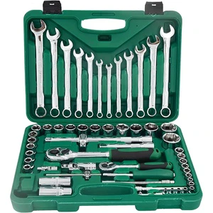 61-Piece Professional Durable Carbon Steel Tool Set Automotive Repair Home Car Motorcycle Maintenance No Assembly