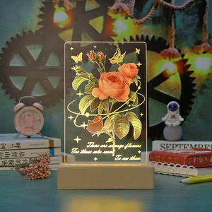 Creative High-Value Small Night Light Atmosphere Sleep Soft Light Rose Table Lamp Bedroom Bedside Festival Gift
