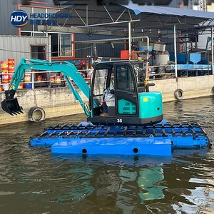 Amphibious Excavator For Wetland Swamp Marsh Dredging Pontoon Undercarriage Crawler Excavator With Reliable Engine System