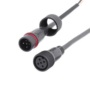 Led Bridge Lamp Projects 12A 5 Pin PVC Circular Male female Waterproof connector IP65 Waterproof Cable