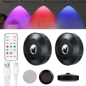 RGB Colorful LED Wall Lamps Modern Design Touch Remote Control USB Rechargeable Living Room Nightlight Enhances Bedroom