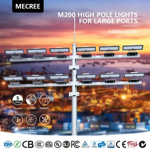 340W/400W LED High Mast Lighting RoHS CE Certified 5-Year Warranty Aluminum Alloy IP66/IP67 DMX/DALI Control For Sports Stadiums