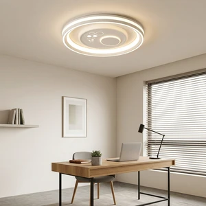Luxury Interior Fan Light Showcasing Modern Geometric Ring Structure and Remote Controlled Airflow for Sophisticated Home Decor