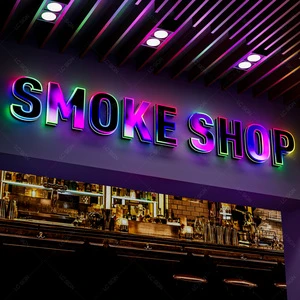 High Brightness RGB Light Up Letter 3D Print Black Face With Led Full Color Light Letter Sign For Business Signage