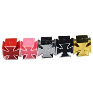 Cross Valve Caps For Car Gold Silver Black Red Pink Customizable OEM Automotive Parts