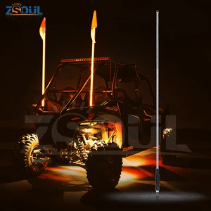 Remote Control RGB LED Whip, Lighted Flag Pole, Transparent Tube Whip and Milk Tube Whip