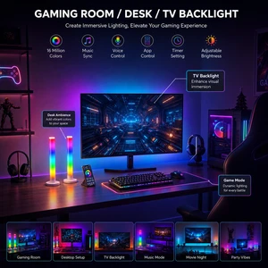 Smart Corner Lamp RGBIC LED Floor Lamp With Tuya WiFi App Control And Music Sync For Gaming Room Mood Lighting