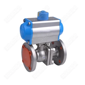 DN15 DN20 DN25 DN32 DN40 DN50 DN65 DN80 DN100 DN125 DN150 DN200 Flange Type Ball Valve With Pneumatic Actuator 110V 220V 24V