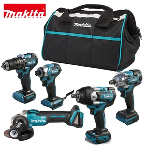 Industrial-Grade Makita Power Tools Brushless Motor 5-Tool Combo with Storage Bag for Construction & Woodworking Tool Combo Kit