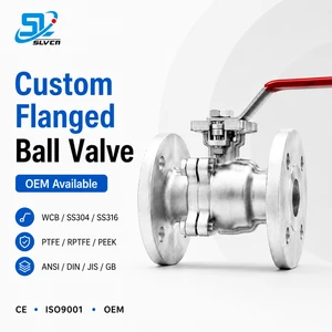 WCB Carbon Steel SS304 SS316 Floating Type Lever Operated Manual 2PC Flanged Ball Valve for Chemical Water System