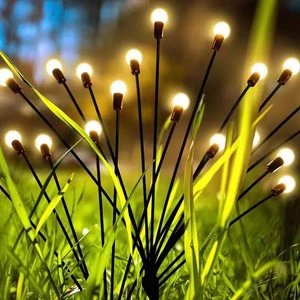 Solar Powered Firefly Garden Light Waterproof Pathway 6/8/10 Heads Led Holiday Decorative Garden Light Outdoor