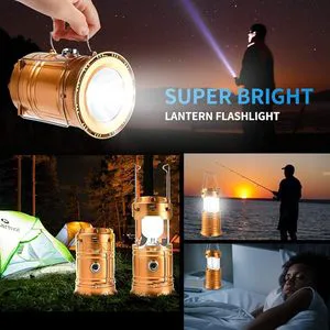 LED Camping Lantern Flashlight Collapsible Portable 1 Pack 1 Year Warranty for Camping Hiking Night Fishing Emergency Storm Use