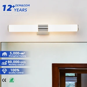 Modern Waterproof Aluminum LED Wall Lamp Black Dimmable 3500K Warm White Bathroom Wall-Mounted Linear Wall Lights