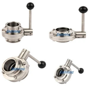 Sanitary Stainless Steel Manual butterfly Valve Food Grade butterfly Valve for Beer Water