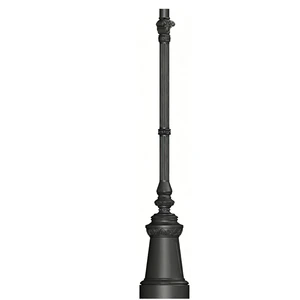 Two Piece Split Light Pole Base Cover Aluminum Cast Iron Style Outdoor Retrofit Post Wrap Decorative Street Lamp Protective