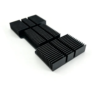 Black Anodized Segmented Dense Fin Extruded Aluminum Heat Sink Special Outline Aluminum Radiator For RF Power Amplifier