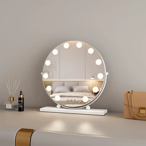Manufacturer Espejo White Best Lighted 12 Dimmable Led Bulbs Cosmetic Led Makeup Light Up Vanity Mirror With Lights
