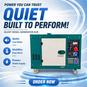 Backup Power Silent 5KW 6KW 8KW 10KW 12KW 15KW 20KW 25KW 30KW 40KW 50KW 7KVA 8KVA 10KVA 12KVA 15KVA 20KVA Solar Diesel Generator