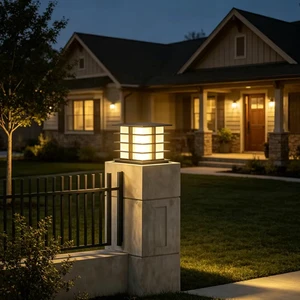 Outdoor Solar Powered Courtyard Villa Waterproof IP65 Column Light Lawn Garden Decoration LED Solar Column Light