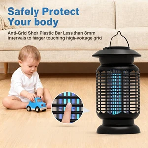 Portable Outdoor Bug Zapper Light Electric Mosquito Killer Lamp With 20-50m Coverage Easy To Clean For Camping & Garden Use