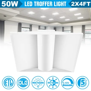 2x4 Troffer Light Fixture 2x2 Led Panel US Warehouse in Stock ETL DLC Modern Basket Center Ceiling Troffer Lights