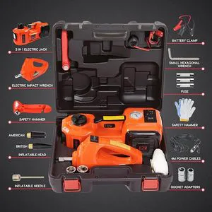 5T 12V Electric Hydraulic Car Jack Car Jacks With Impact Wrench &Tire Inflator