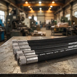 SAE 100 R2AT 2SN Hydraulic Hose DN19 3 4 Inch Stainless Steel Fittings 340BAR High Pressure Flexible Braided Rubber Pipe